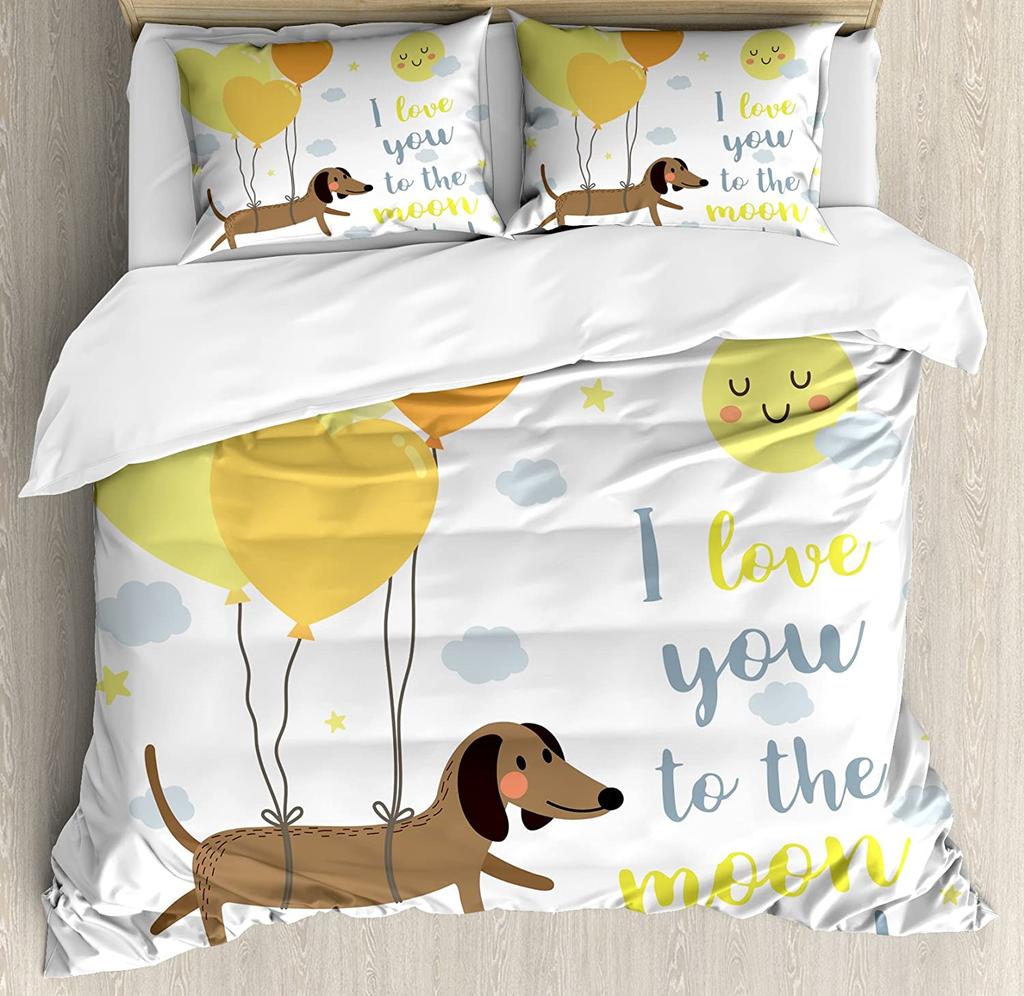 3Pcs Bedding Set Cartoon Air Balloon Home Textile Duvet Cover Pillow Case Boy Kid Teen Girl Bedding Covers Set
