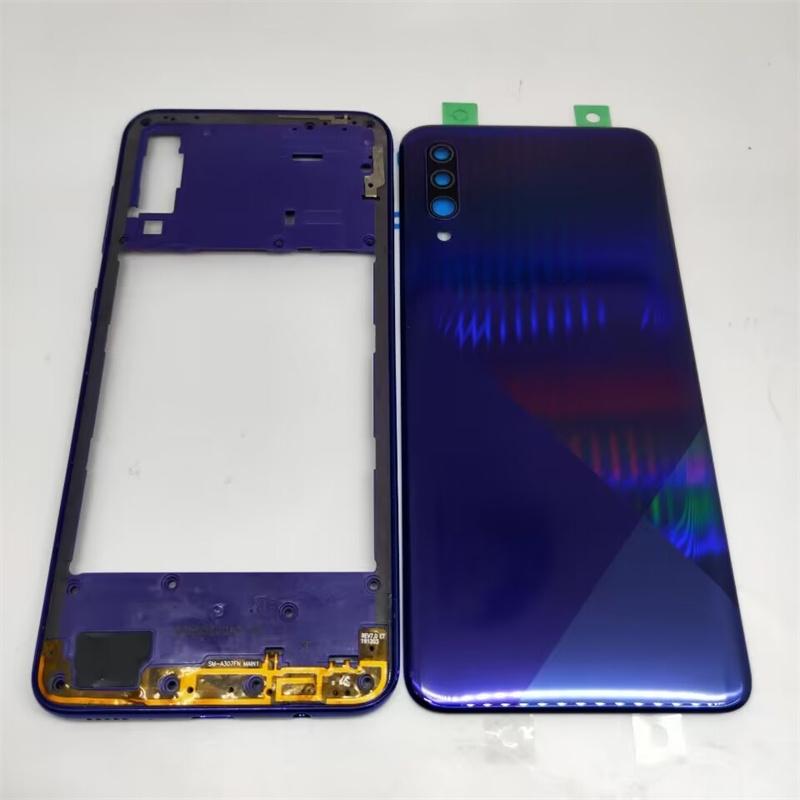 Для Samsung Galaxy A30s A307 A307F A307G Полный корпус Средняя рамка + Задняя крышка аккумулятора Задняя дверь с объективом камеры