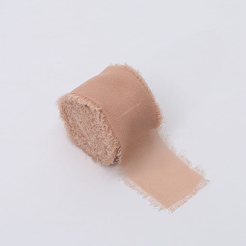 Wstążka Florystyczna - Szyfon - Karmelowy Nude - Rolka 4Cm X 4,5M