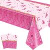 Tudomro Western Cowgirl Birthday Party Table Cover Bandana Tablecloth, Pink Horse Cowgirl Theme Table Cover for Wild West Rodeo Birthday Baby Shower