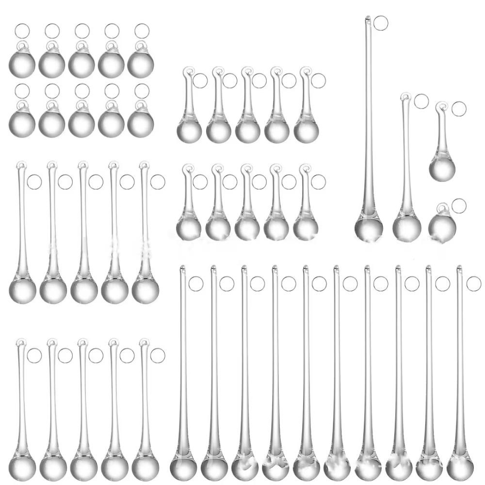 10 шт. Рождественские подвесные украшения в форме капли, хрустальные капли дождя, рождественские украшения, аксессуары для штор