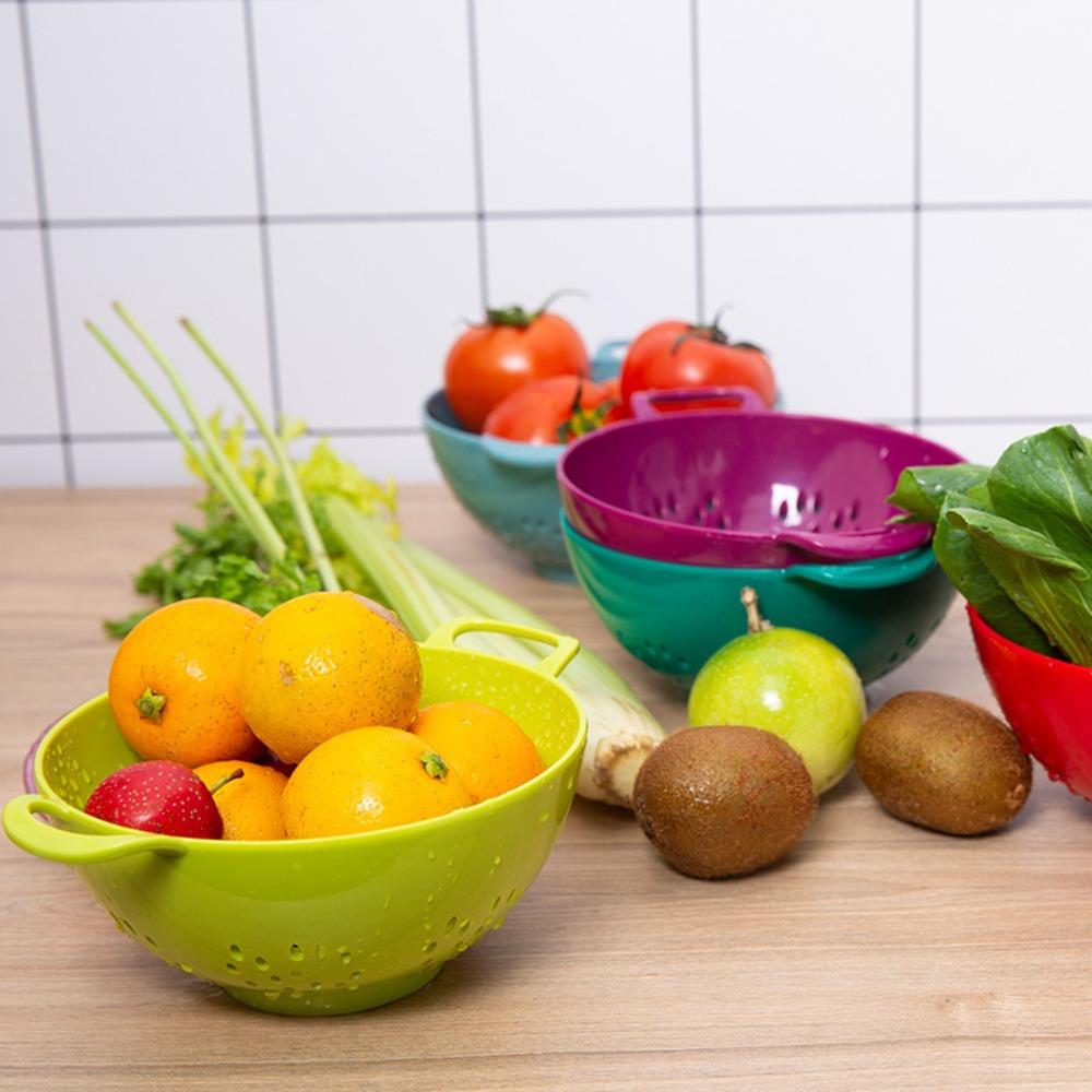 6 Inch Vegetable Strainer Plastic Fruit Draining Basket Durable Food Colander Kitchen