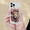 Цветок сливы Лев совместим с чехлом для iPhone 15 Pro Max 14, iPhone 13 Прозрачный 12, новая модель 16/17 Pro мягкий