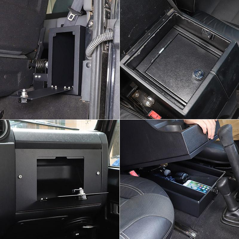 For Land Rover Defender 90 110 130 2004-2018 Aluminum Alloy Car Security Safe Box Storage Privacy Protection Car Accessories XS7