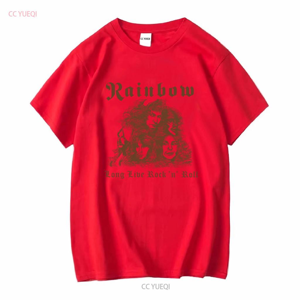 Rainbow band LONG LIVE ROCK N ROLL For Fans All Size T Shirt 1RT2214 or short sleeves vintage Washed graphic designer clothes
