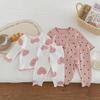 2024 Baby Girl Long Sleeve Love Dot Two-Piece Set with Ruffled Edges