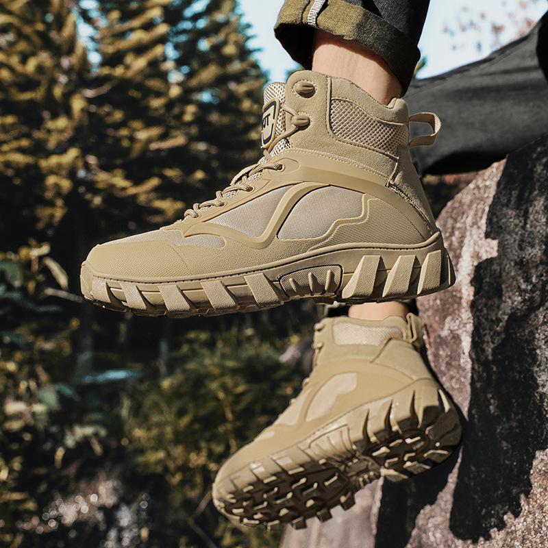 Large Size Tactical Boots Men's High Top Outdoor Hiking Shoes Hiking Shoes Breathable Non-Slip Military Boots Combat Boots