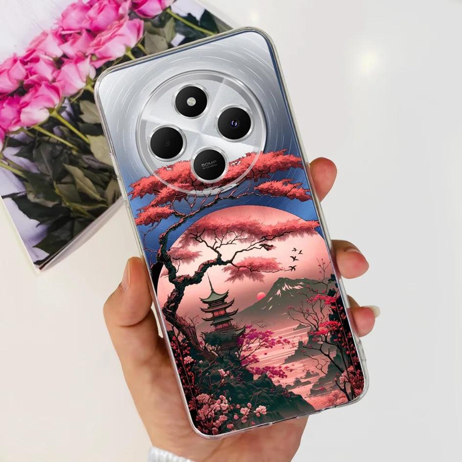 Чехол для Xiaomi Poco C75 2024 Новый Стильный Цветок Мягкий Прозрачный Силиконовый Чехол для Телефона Для Xiaomi Poco C75 4G C 75 PocoC75 Coque