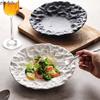 Fold Texture Salad Plate Solid Color Ceramic Beveled Edge Plate Dessert Plates Snack Plates Restaurant Specialty Tableware