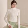 Womens Half-Zip Long Sleeve Yoga Top Quick Dry Tight Fit Running Workout Sportswear