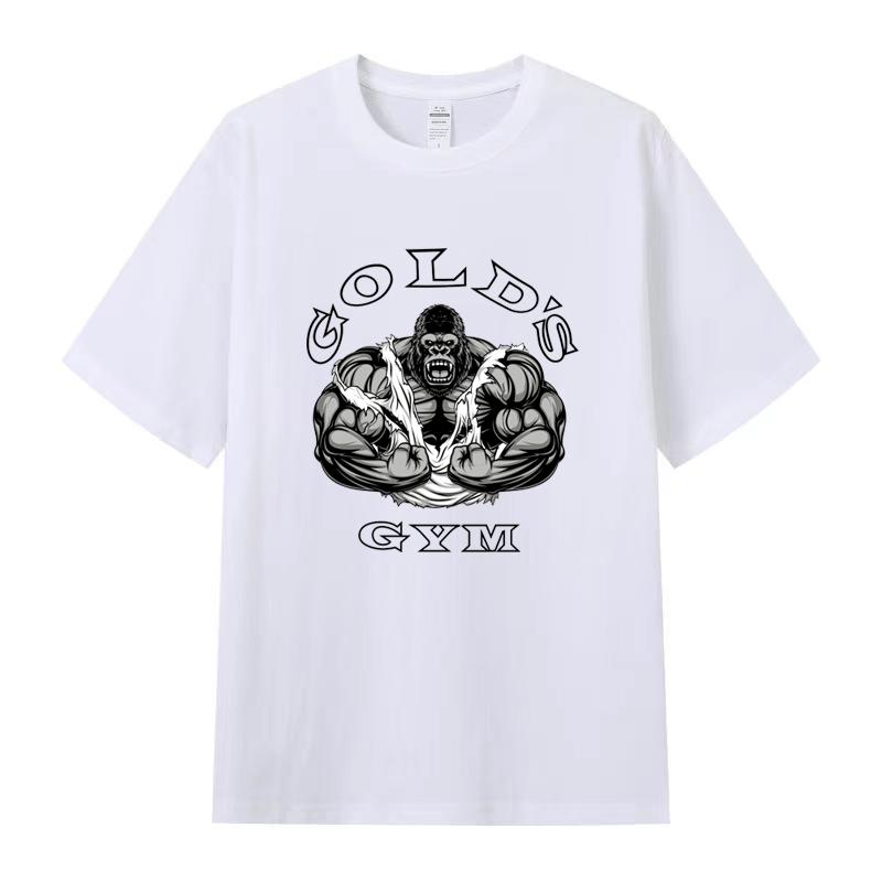 Летняя мужская футболка высокого качества из хлопка с короткими рукавами и принтом, женская футболка, модная спортивная рубашка, повседневный топ для бега