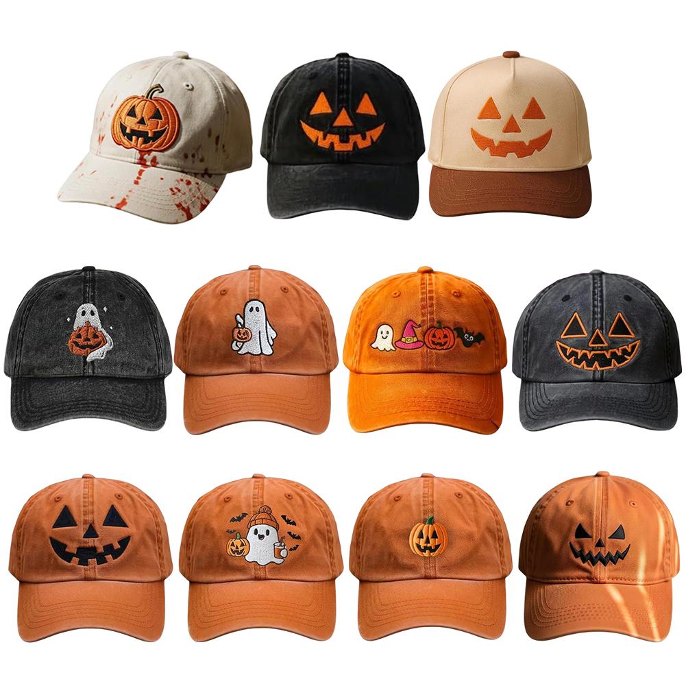 Halloween Unisex Baseball Hat for Women Men Pumpkin Embroidery Baseball Cap Gift Giving Unisex Newsboy Cap