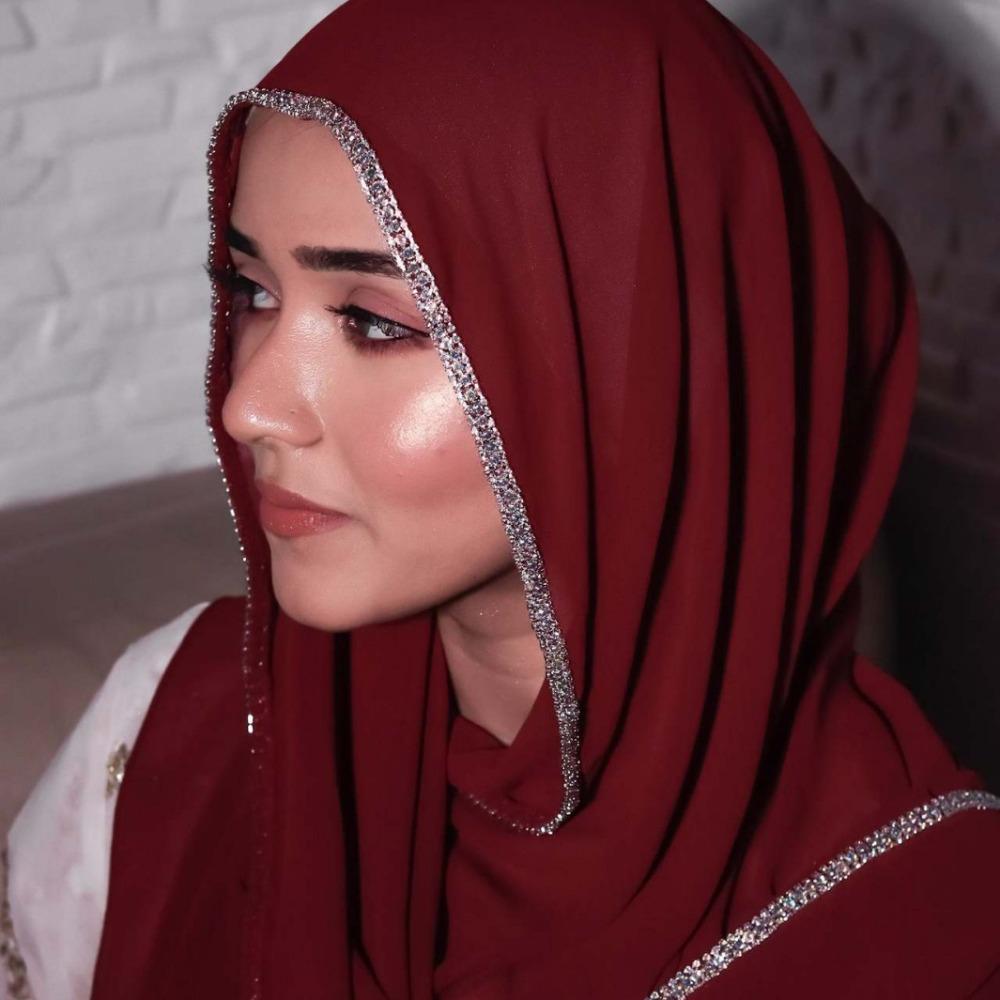 Яркий бриллиант боковой малайский хиджаб однотонный женский платок новый дизайн головной платок для женщин девушек