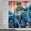 Морское Животное Тропическая Рыба Морской Конёк Шторка для Душа Синий Океан Детская Шторка для Ванной Комнаты Полиэстер С Крючками