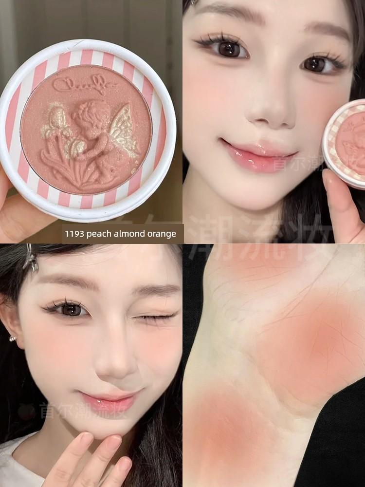 Cheerflor Angel Embossed Blush Low Saturation Expanding Color Milk Powder 1198 Nude Makeup Korean Style for Women