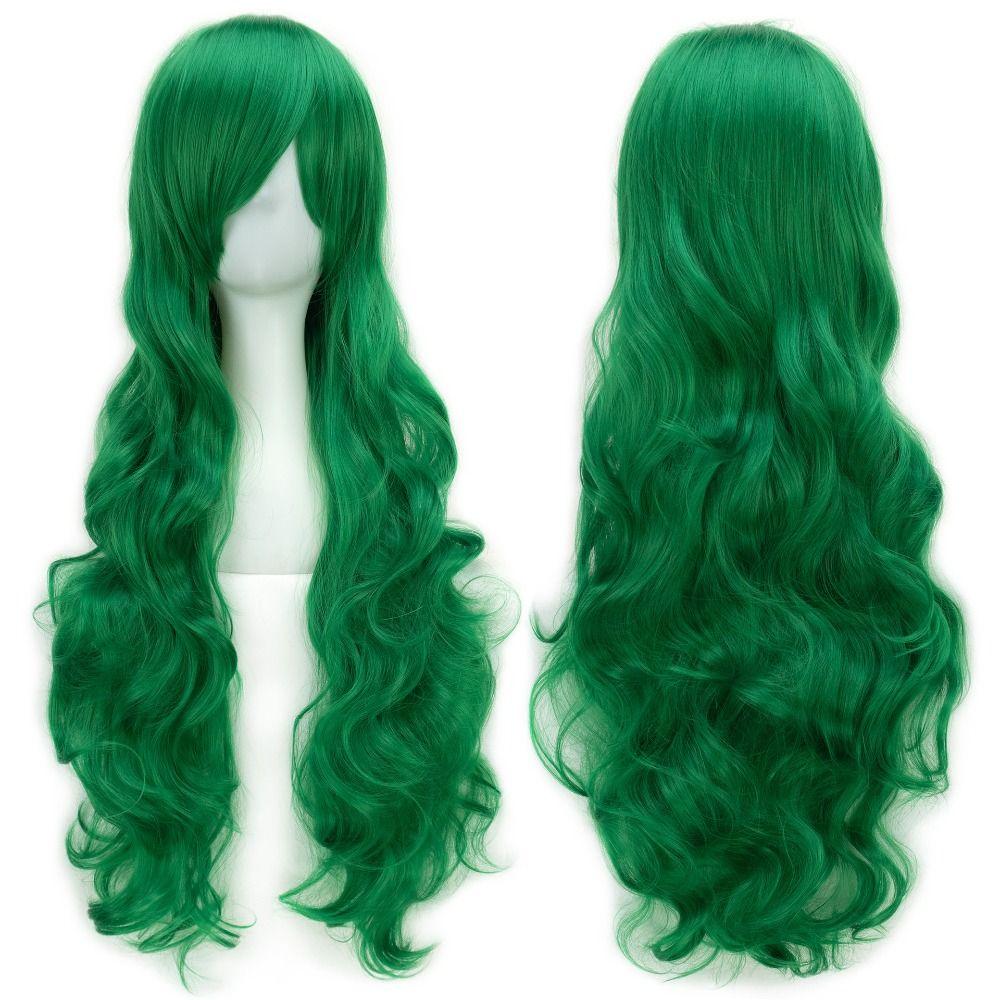 80cm Anime Cosplay Wigs Heat Resistance Women Wave Hairpiece Long Curly Hair Cosplay Party