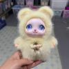  Soft Fluffy Plush Doll Big Starry Eyes Flower Bow Stress Relief Kids Gift Bag Pendant