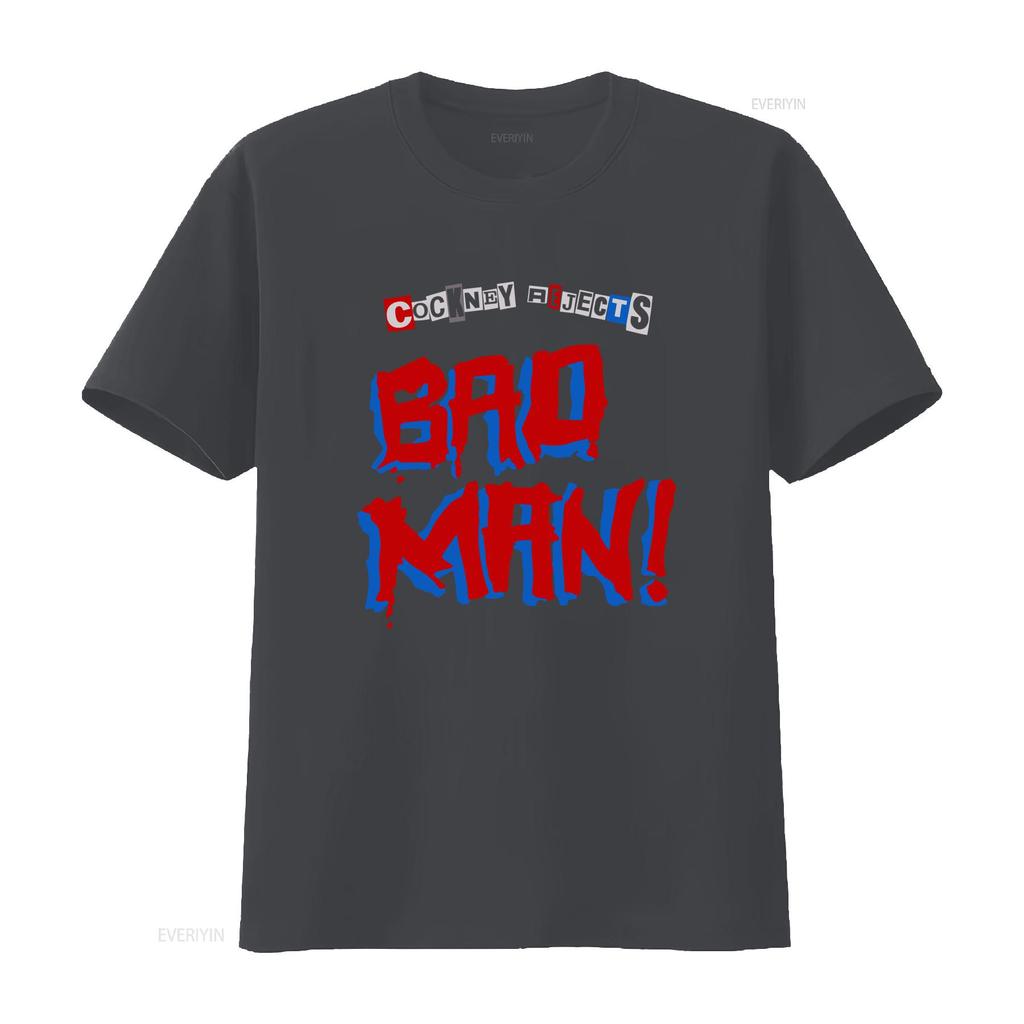 Cockney Rejects Bad Man Print Mens T Shirt Available in 6 Colors vintage Washed Slightly Casual Unisex Top For Everyday Wear