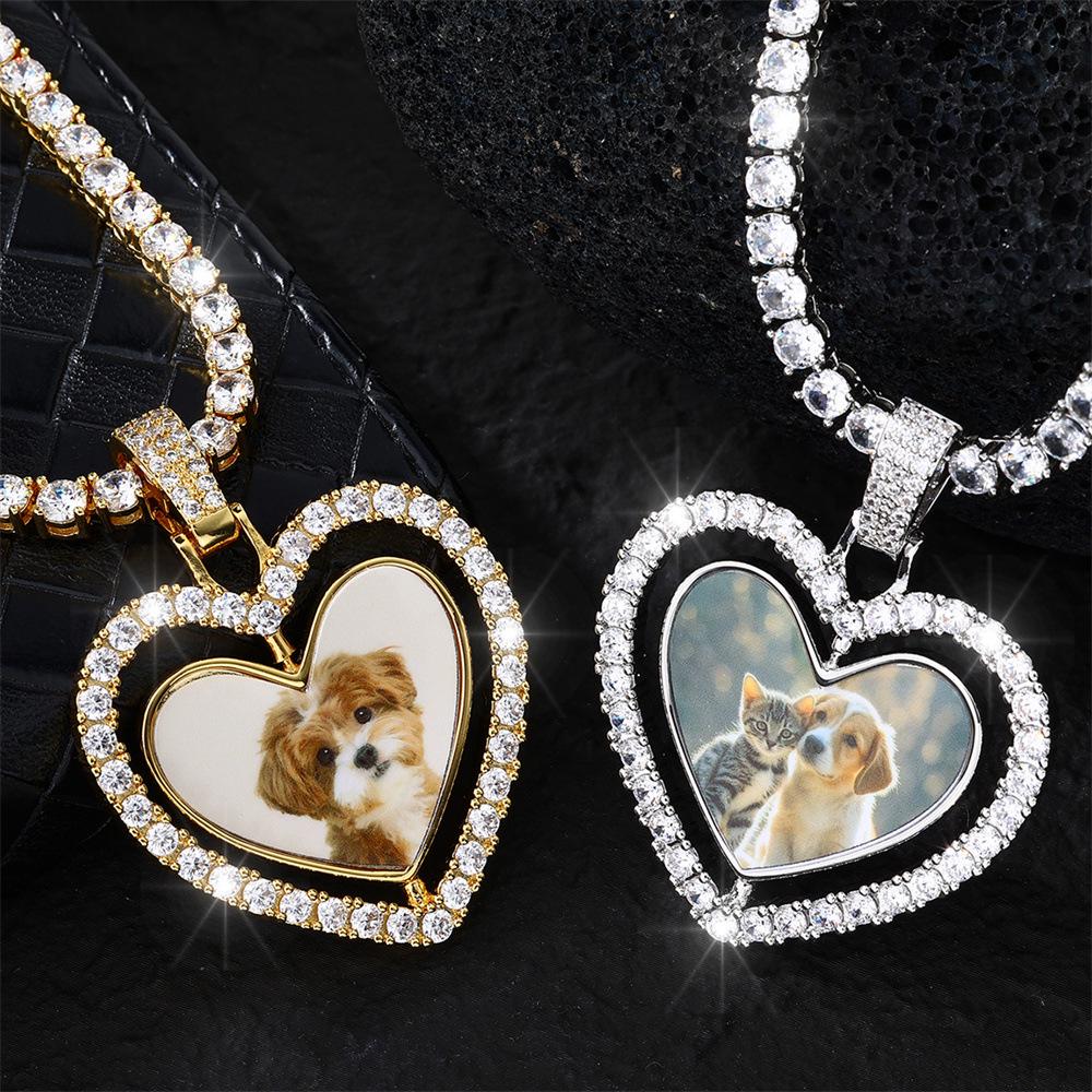 Кулон-ожерелье Dianyi Jewelry с двусторонней вращающейся фоторамкой