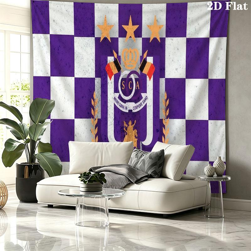 Royal Sporting Club Anderlecht Wall tapestry, aesthetic printed fabric blanket, suitable for bedroom, living room, and home decor.