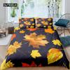 Maple Leaves Duvet Cover Set Colorful Autumn Season Maple Leaves In Unusual Designs Nature Print King Size 2/3pcs Bedding Set