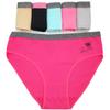 Cotton Women's Briefs Sexy Mid-rise Dot Print Panties Plus Size Briefs Underwear 6PCS