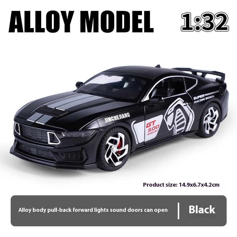 1/32 Mustang GT500 Металлическая литая модель автомобиля Сила возврата Вперед Звук и свет Детская игрушечная машинка Подарок для мальчика