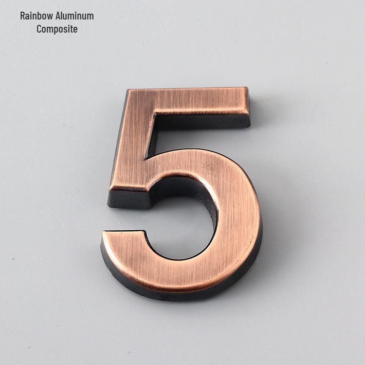 Antique Bronze 3D Number Sign for Doors (5cm) - Hotel Room or Home Header