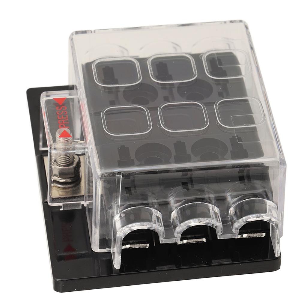 Блок предохранителей, лезвие, предохранитель, коробка ATC ATO для лодки, морского транспортного средства, автофургона, автомобиля, прицепа, 12–36 В постоянного тока, 6-позиционный