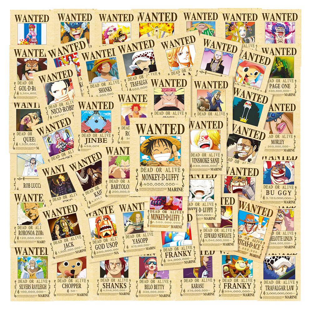 50/100 шт. Аниме-наклейки ONE PIECE Крутые мультяшные наклейки Детская игрушка Канцелярские принадлежности для DIY Чемодан Автомобиль Велосипед Водонепроницаемые Классические манга-наклейки