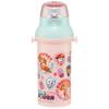 Skater Children's Plastic Water Bottle 480ml One Push Open/Close Antibacterial Child Friendly Lightweight Antibacterial Treatment Made in Japan Paw Pa