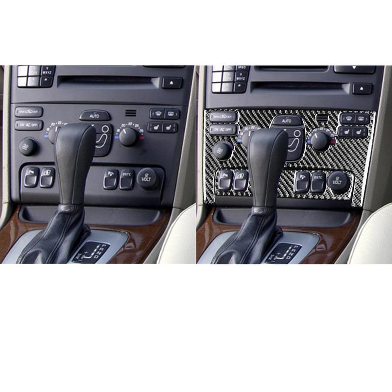 Для Volvo XC90 2003—2014 Автомобильные Аксессуары Панель Центрального Кондиционера AC Панель Салонная Накладка Наклейка Модификация Углеродное Волокно