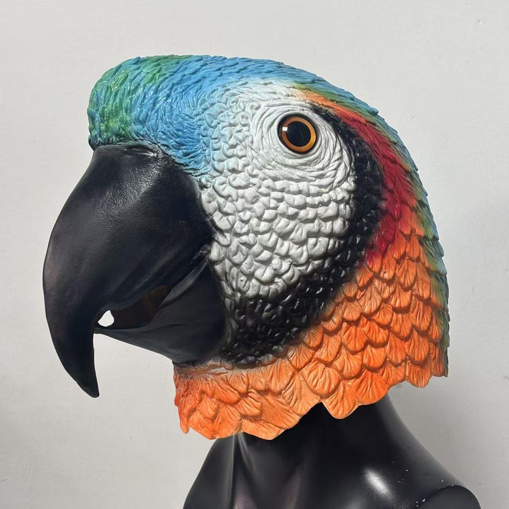 New colorful parrot mask Latex animal headgear Cosplay for masquerade parties Funny props