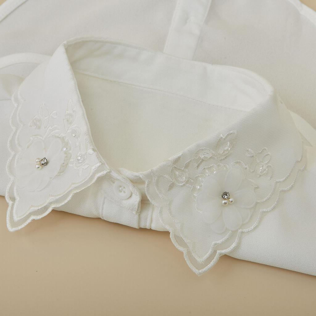 Perfect Match Luxury Floral Shirt Detachable Collar For Womens Double Lapel Neckwear Decorative Fake Collar Women'S Clothing Accessories