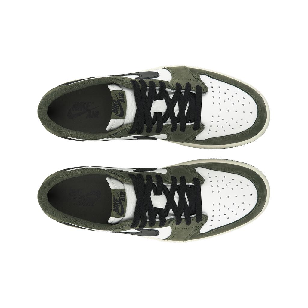 Кроссовки Air Jordan 1 Retro Low OG Medium Olive для мужчин, коричнево-черно-белый-бежевый цвет, HQ6998-200