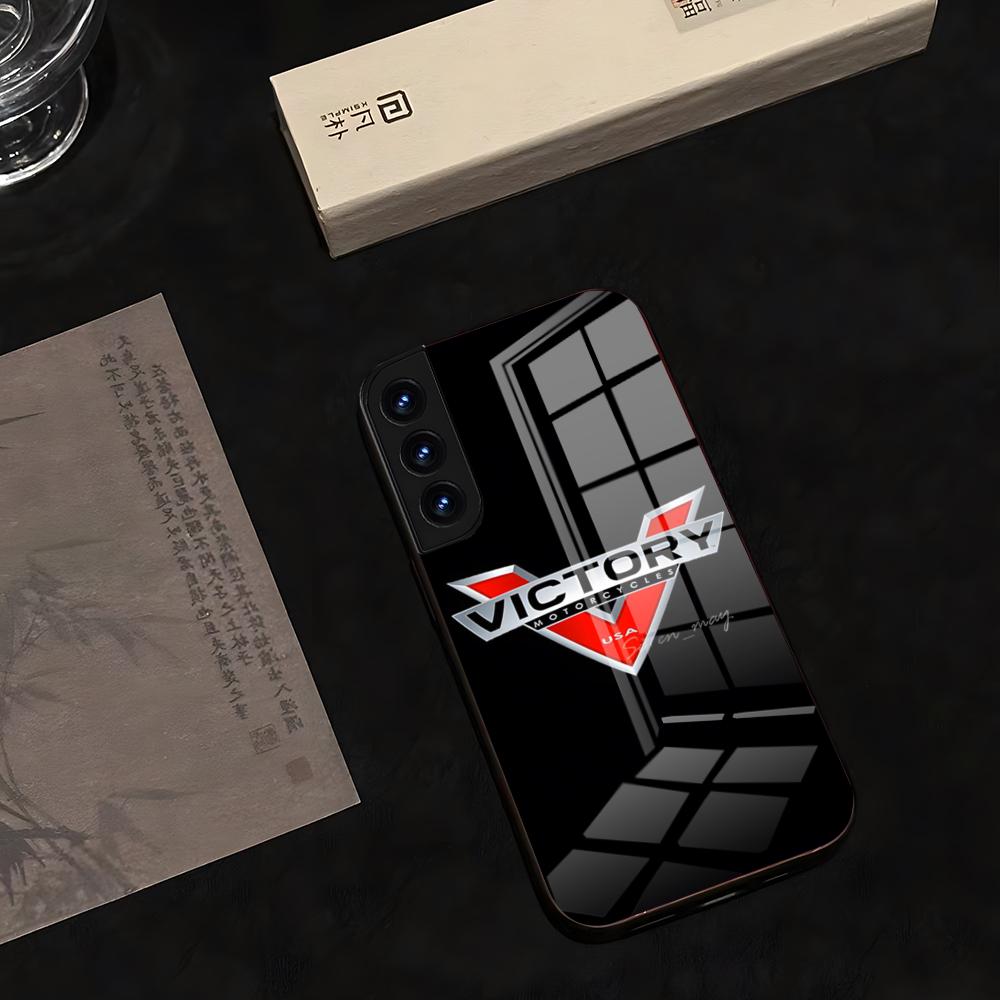 VICTORY MOTORCYCLES USA Чехол для телефона 2025 Стекло Горячий Для Samsung S 25 24 Ultra Plus 23 22 21 20 A 34 54 53 Водонепроницаемый Note20 M 54