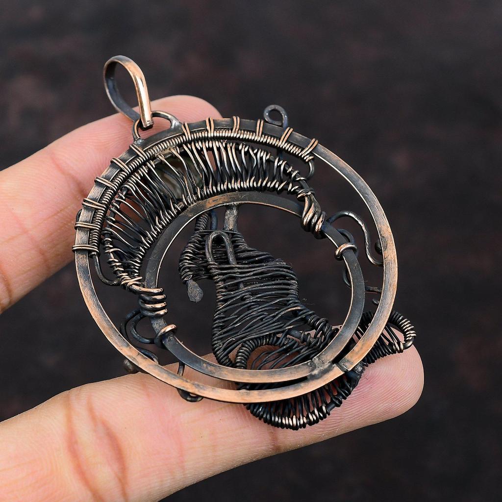 Подвеска из пренита, медная проволока, обернутая подвеска, ювелирные изделия из драгоценных камней, очень красивая подвеска для собаки, медные украшения, подвеска ручной работы для подарка, женская подвеска