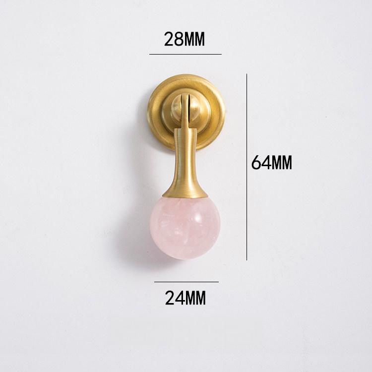 French Style Wardrobe Door Handles Personality Marble Crystal Brass Pulls for Cabinet Cupboard Dresser Drawer Furniture Hardware