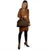Maxi Borse in Pelle large leather suede bag brown chocolate size XXL
