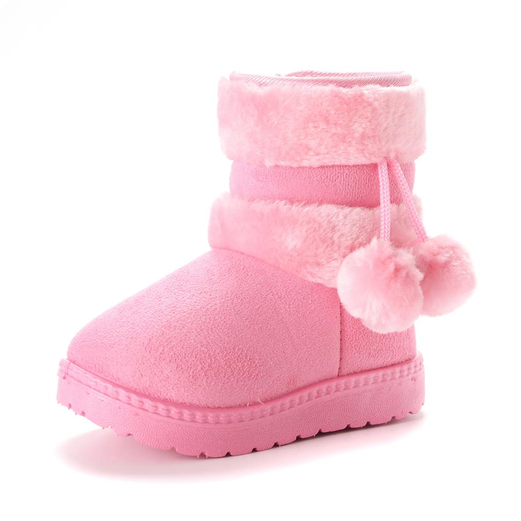 Child Shoes New Trendy Winter Boots for Children Thick Soled Wool Ball Snow Boots Winter Cotton Inserts Girl Sneakers Botas Niña
