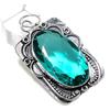 Зеленый Турмалин Драгоценный Камень Ручной Работы Подвеска из Стерлингового Серебра 925 пробы 2.29" r5L13