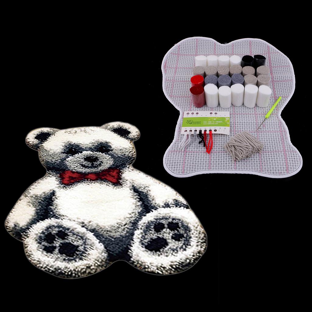 Наборы крючков с защелкой игрушечного медведя, коврики, подушки, поделки, вышивка для начинающих, белый цвет