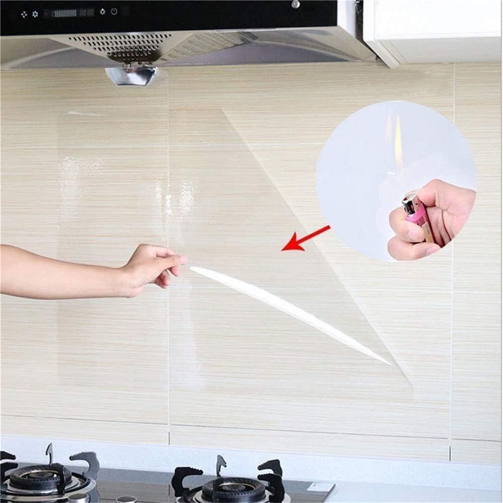 Transparent wall protection sticker, 23.6*78.7 oil-proof protective film kitchen backsplash wallpaper wall protection sticker