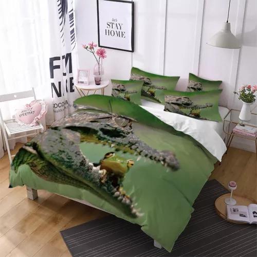 Crocodile Duvet Cover Set Bed Decoration First Choice Gift Suitable For Children Boys Girls And Adults Soft Warm And Breathable