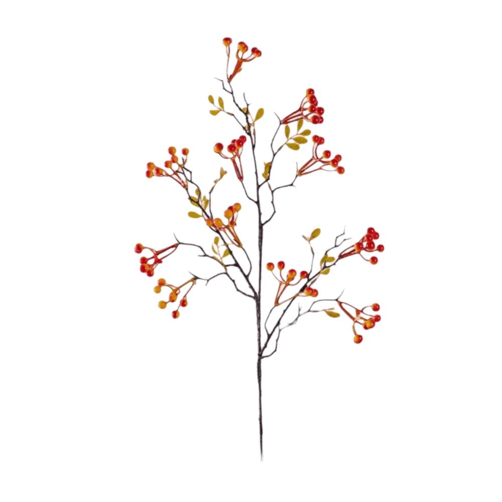 Long Branches Red Berry Bouquet Realistic Simulation Autumn Fruit Artificial Flower Plastic Decorative Artificial Plants Branch