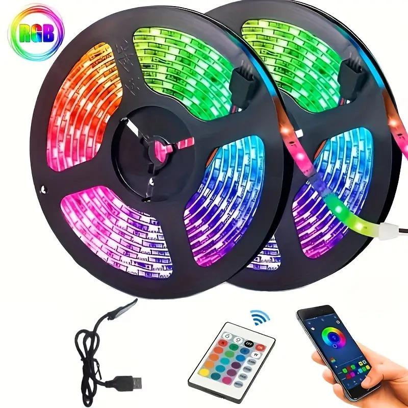 Умная Bluetooth LED 5050RGB самоклеящаяся световая лента с дистанционным управлением для создания красочной атмосферы