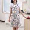 Kitchen Apron Oil Proof Anti-fouling Adjustable Nordic Style Adult Print Cooking Apron for Coffee Shop