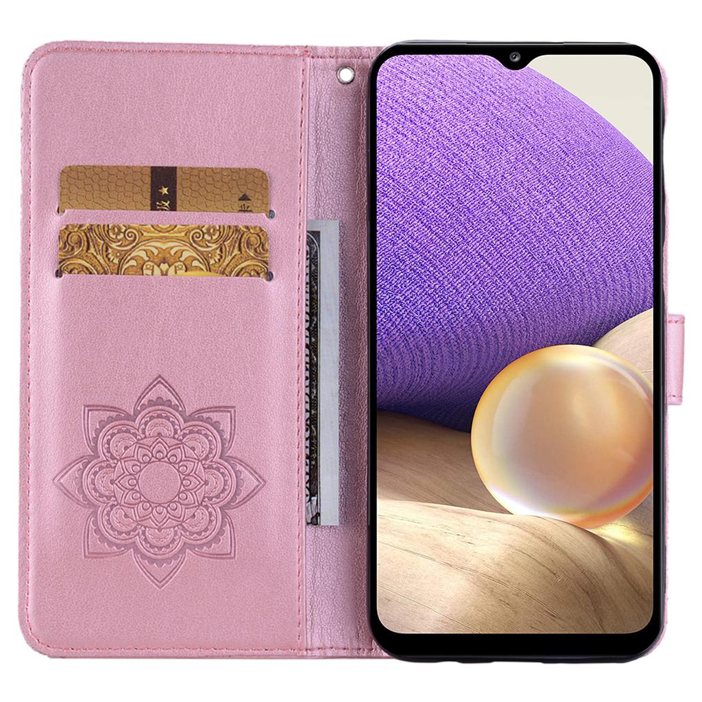 Для Samsung Galaxy S24 Чехол Кожаный Чехол Для Телефона Со Стразами Цветочный Узор Сова