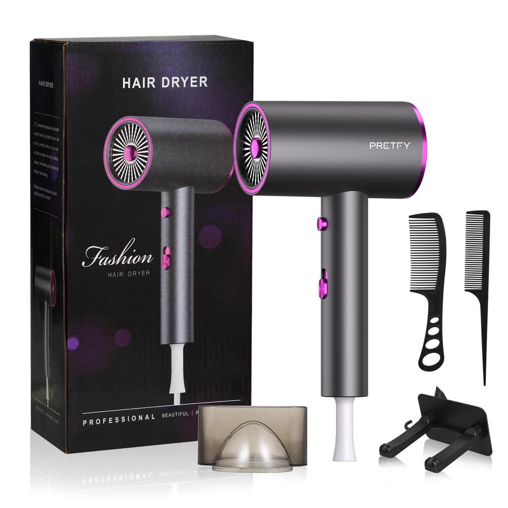 Легкий фен Pretfy, дорожные фены для женщин мощностью 1800 Вт, профессиональный ионный фен