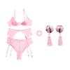 Sexiest Bras Sets  Erotic Sexy Costumes Temptation Lace Underwear Underwire Bra & Brief Garters Set Sexy Lingerie